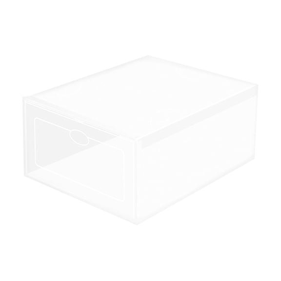 Clear Transparent Shoe Box Organizer Plastic Storage Box With Opp Cover Elliptical Holes Shoe Rack Drawer 5.51X9.45X12.83 Inches 0.48 Lb