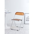 thumbnail image 1 of Clear Transparent Square Folding Chairs, Modern Pc Plastic Stools with Steel Frame for Home, Office, Party, Wedding, Picnic, Easy to Clean, Yellow, 1 of 8