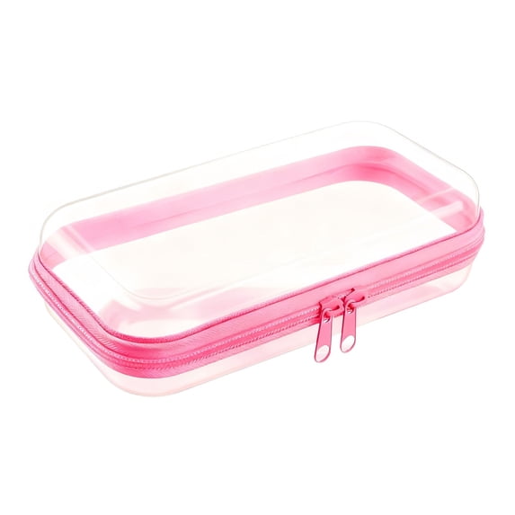 Clear Transparent Storage Case,9.84"X7.87"X1.97" Hard Shell Travel Organizer Bag, Transparent Small Accessory Storage Pouch with Zipper, Portable Hard Shell Storage Bag, See Through Organizer Case