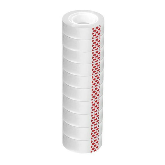 Clear Transparent Tape Refill Rolls 10 Pack | 0.9" Core x 0.7" Wide | Strong BOPP Acrylic Adhesive | Glossy Invisible Tape for Office, Home, Packaging, Gift Wrapping | Compatible with Standard