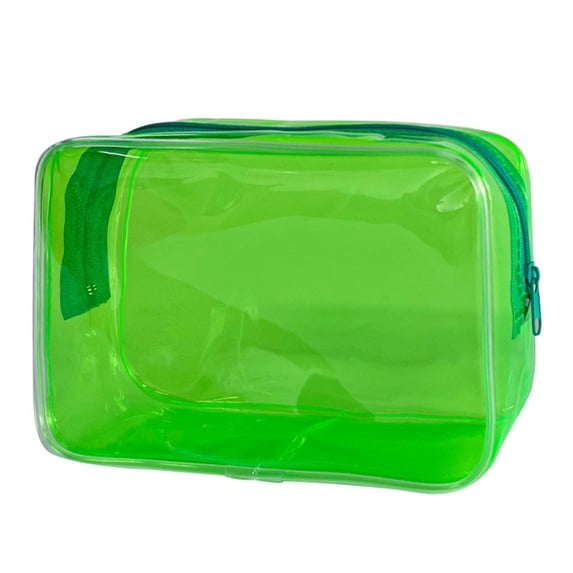Clear Transparent Zippered Toiletry Pouch Portable Organizer for Makeup ...