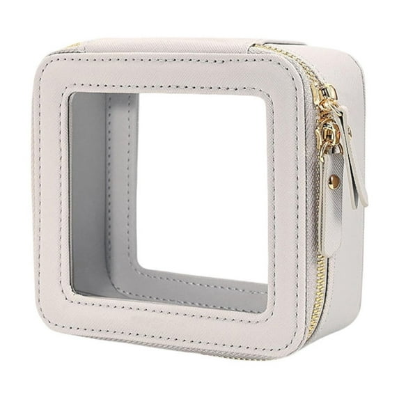 Clear Travel Makeup Bag for Women Portable Cosmetic Pouch Organizer with Zipper Cute Toiletry Storage Car Accessories Mini Transparent