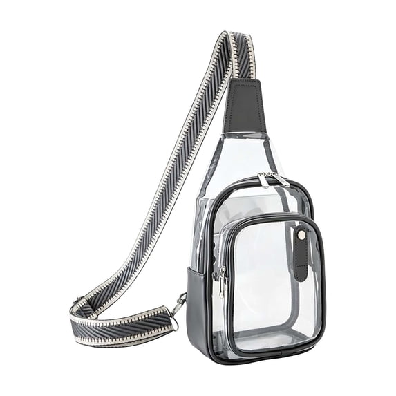 Clear Travel Shoulder Bag Waterproof Lightweight Transparent Messenger Crossbody Bag, Secure Zipper For Everyday Hands-Free Use