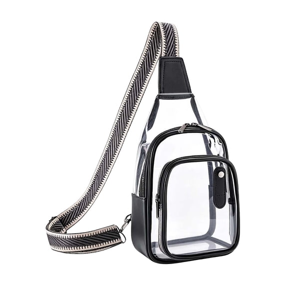 Clear Travel Shoulder Bag Waterproof Lightweight Transparent Messenger Crossbody Bag, Secure Zipper For Everyday Hands-Free Use
