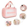 thumbnail image 1 of Clear Travel Toiletry Bag With Handle Strap, Njjex 1 Pack Travel Makeup Cosmetic Bag for Women Men, Carry on Airport Airline Compliant Bag -Pink, 1 of 5
