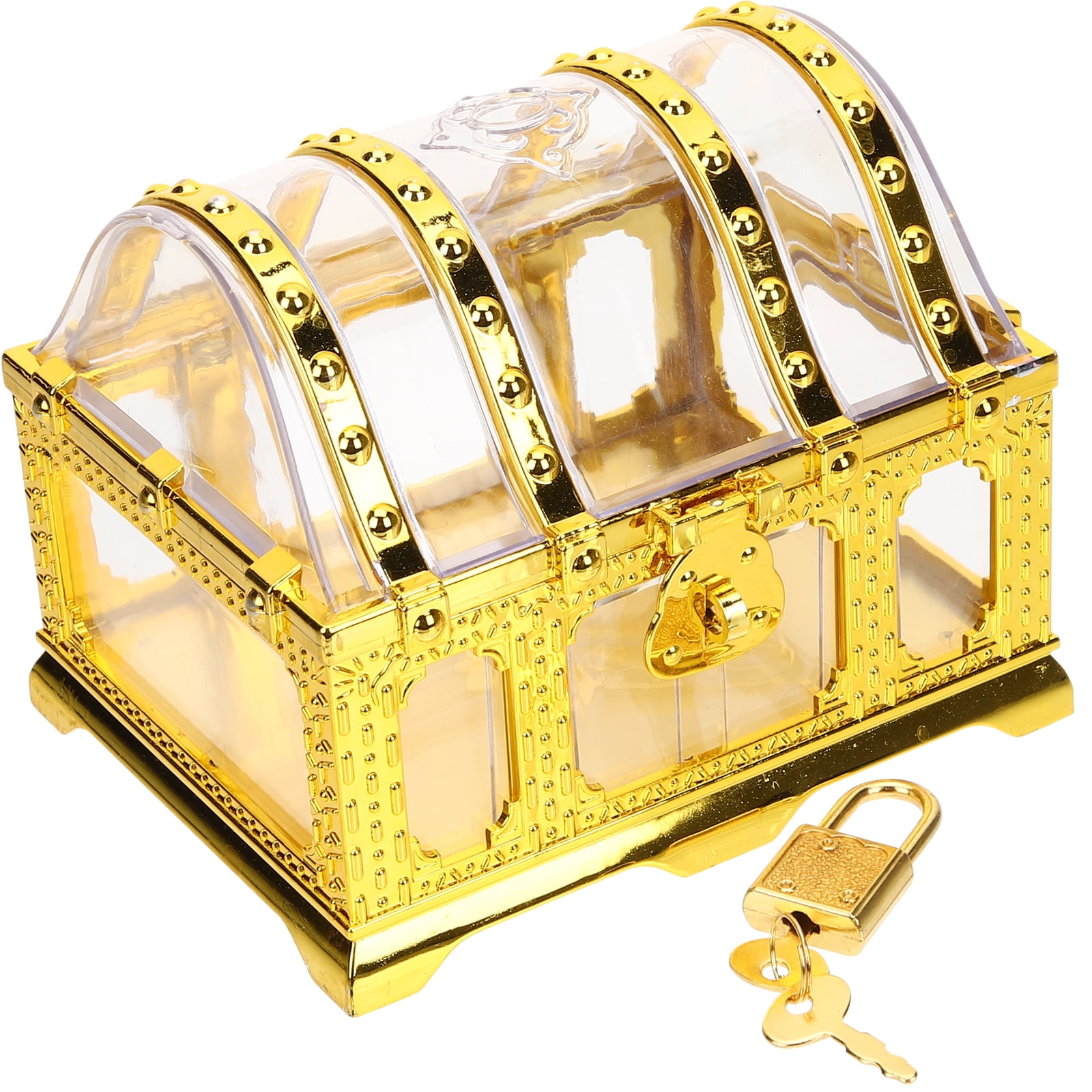 Clear Treasure Box Kid Toy Storage Box Small Vintage Pirate Chest