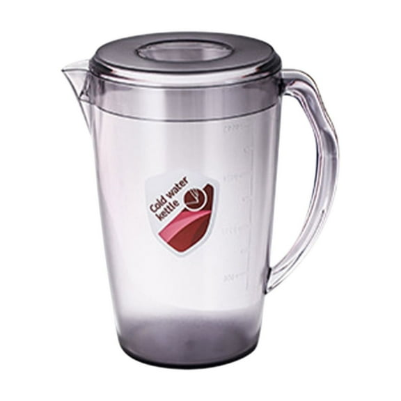 Clear Tritan Plastic Pitcher with Lid 32oz Red/Gray Beverage Dispenser Iced Tea Lemonade Pitcher Spout Filter & Measuring Lines 8.66x8.07x8.07in(Gray)