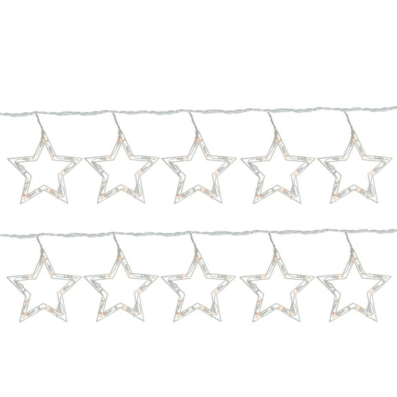 Northlight Twinkling Star Christmas Lights - Clear - 9' White Wire - 10ct