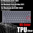 Clear Ultra Thin TPU Keyboard Cover for M2 Chip MacBook Air 13.6 and M1