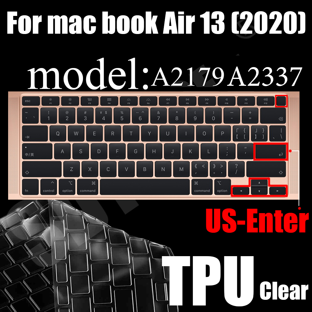 Clear Ultra Thin TPU Keyboard Cover for M2 Chip MacBook Air 13.6 and M1