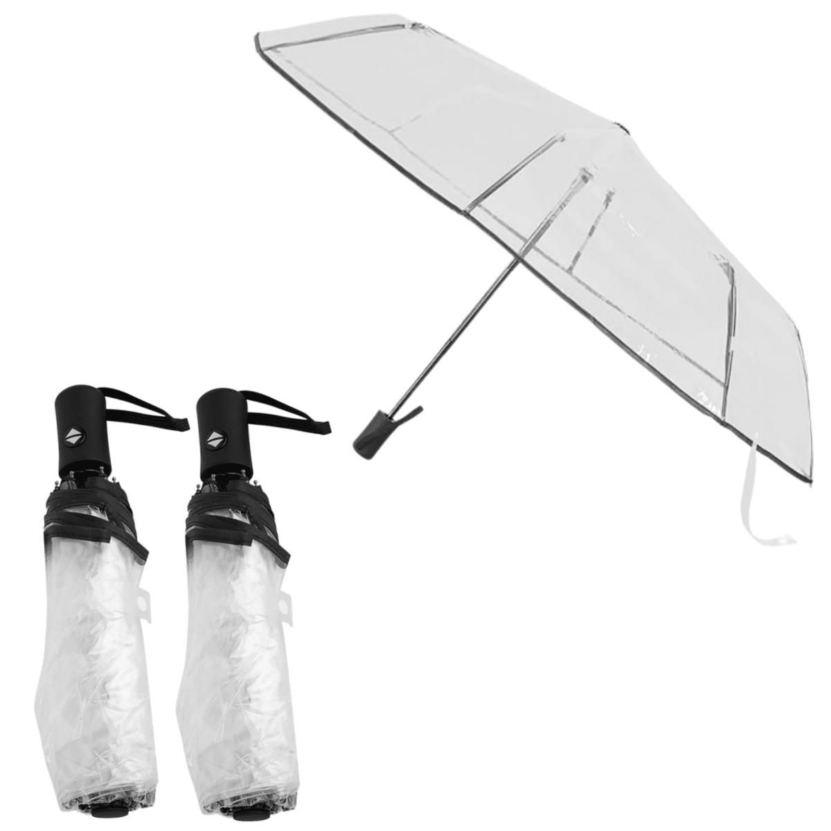 Clear Umbrella 2 Pack MODANU Transparent Foldable Umbrella Travel