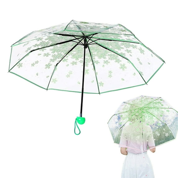 Clear Umbrellas for Rain, Umbrella, Clear Umbrella, Transparent Umbrella Stylish and High-Quality Transparent Umbrella Tri-fold Umbrella Windproof and Waterproof