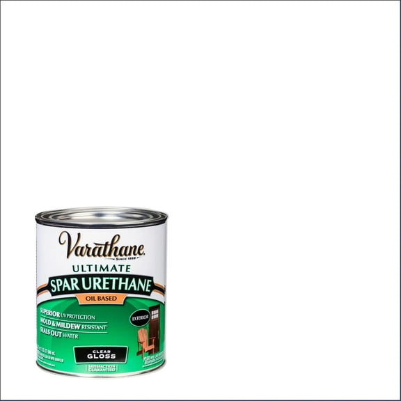 Clear, Varathane Exterior Satin Wood Ultimate Spar Urethane Oil-Based- Quart