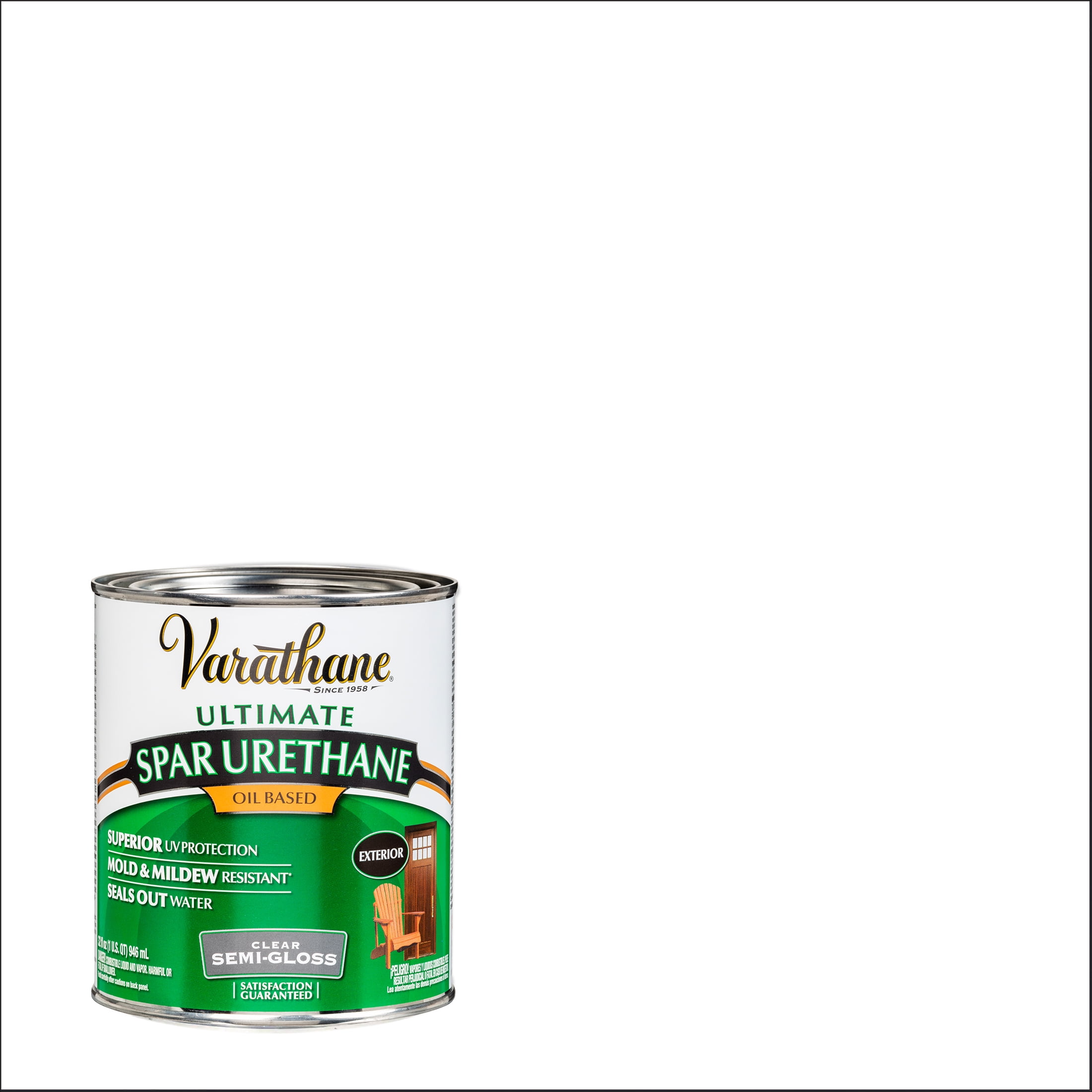 2 Pack, Clear, Varathane Exterior Semi-Gloss Wood Ultimate Spar Urethane Oil-Based- Quart