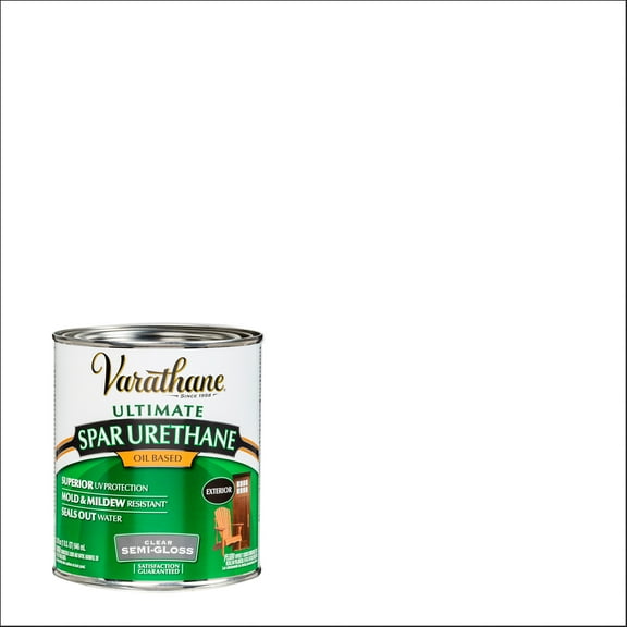 2 Pack, Clear, Varathane Exterior Semi-Gloss Wood Ultimate Spar Urethane Oil-Based- Quart