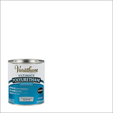 Clear, Varathane Satin Ultimate Crystal Clear Polyurethane Water-Based-200241H, Quart