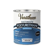 Clear, Varathane Satin Ultimate Crystal Clear Polyurethane Water-Based-200241H, Quart