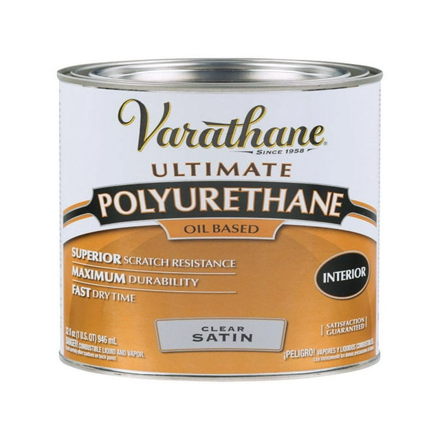 Clear, Varathane Satin Ultimate Polyurethane OilBased9141H, Quart