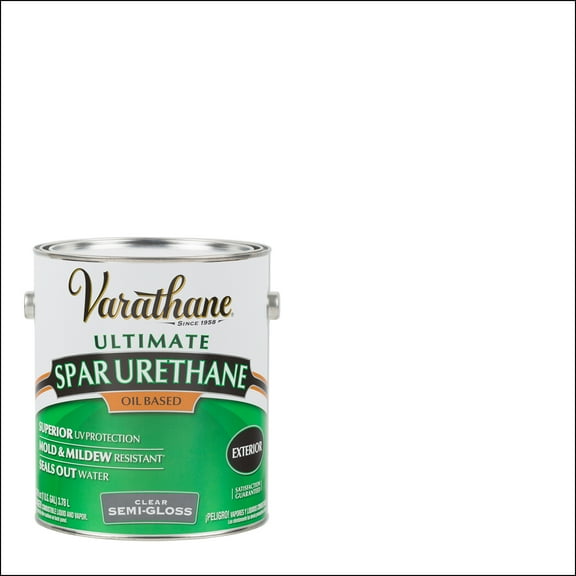 Clear, Varathane Semi-Gloss Exterior Oil Based Spar Urethane- Gallon, 1 Pack