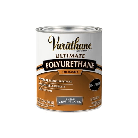 Clear, Varathane Ultimate Oil-Based Interior Polyurethane, Semi-Gloss-6041H, Quart