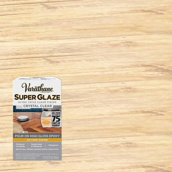 3 Pack, Clear, Varathane Super Glaze Gloss Wood Finish and Preservative - 241352, 32 oz. kit