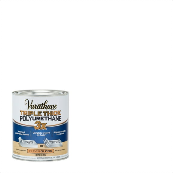 Clear, Varathane Triple Thick Gloss Polyurethane-284470, Quart