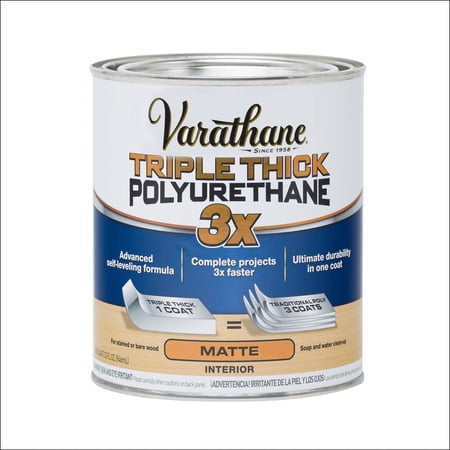 Clear, Varathane Triple Thick Matte Polyurethane-304588, Quart