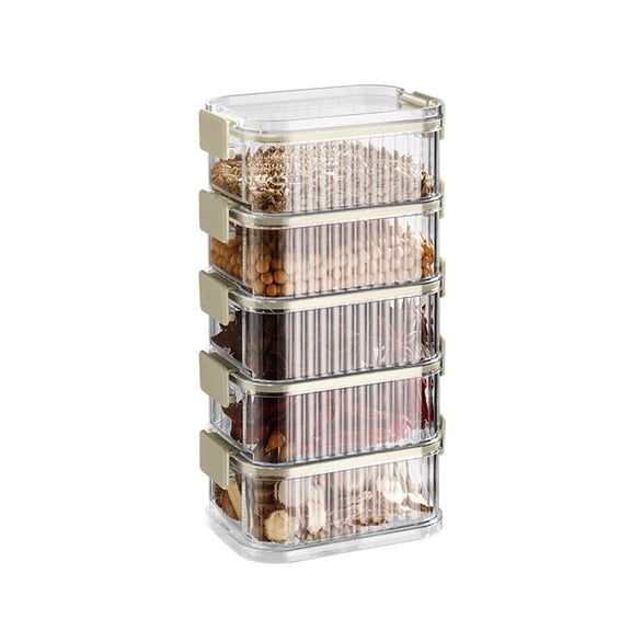Clear View Stackable Seasoning Jars Sealed Kitchen Storage Container Safe Plastic For Organizing Spices Pepper
