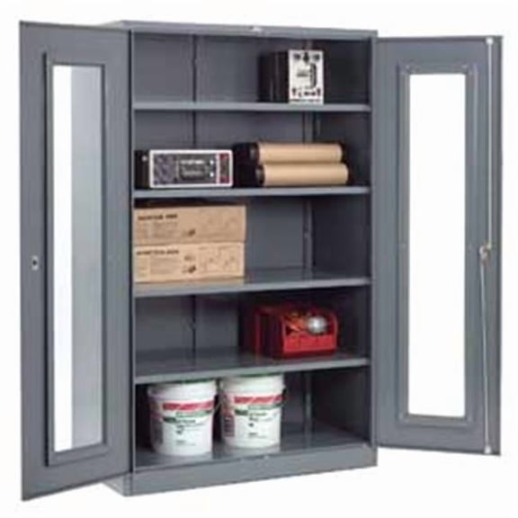 Clear View Storage Cabinet Easy Assembly - Gray