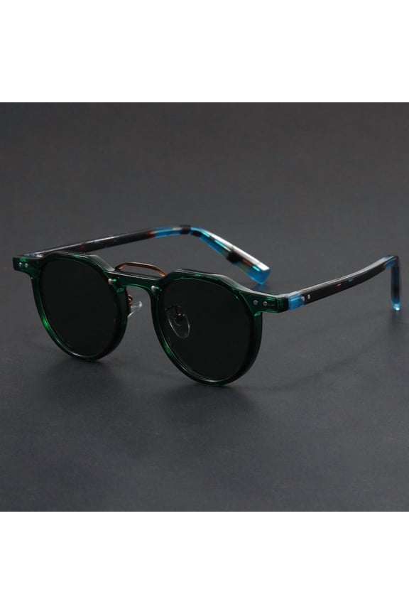 Clear Vintage Japanese Round Glasses UV400 Sturdy Metal inlay Acetate Eyeglasses 2024 New Trends for Men Sunscreen Sunglass