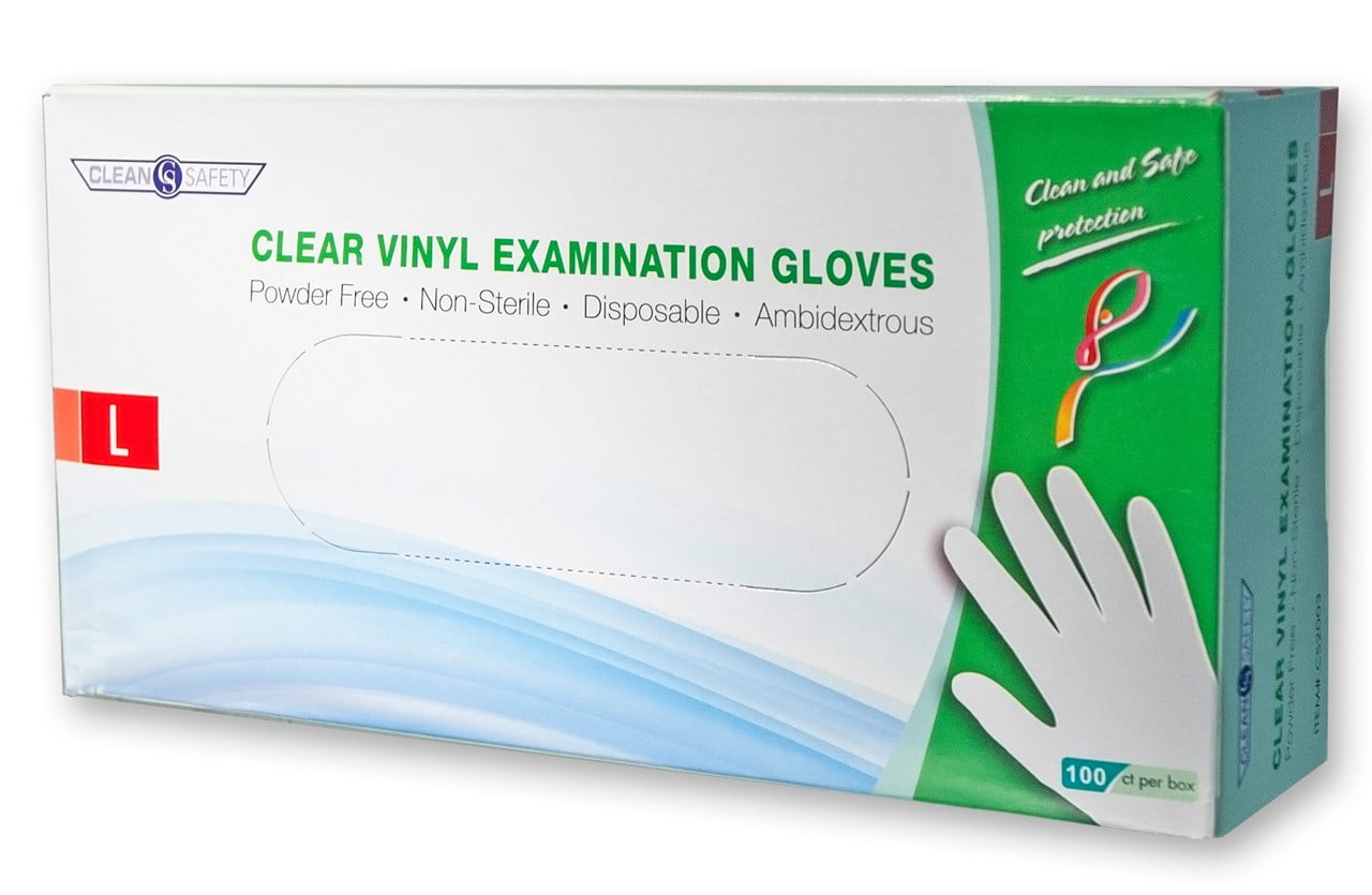 Clear Vinyl Exam Gloves Large 100bx