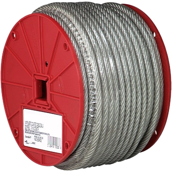 Clear Vinyl Galvanized Cable, 7x19, 3/16-In.-1/4-In. x 250-Ft.