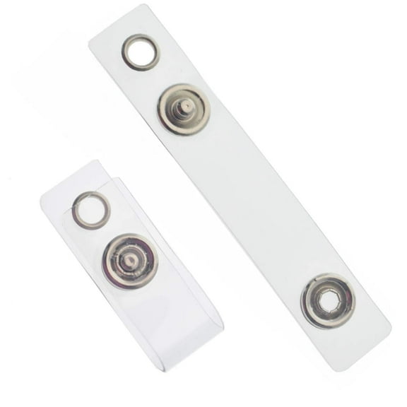 Clear Vinyl Plastic ID Badge Holder Straps with Snap & Eyelet Hole (Bulk 10 Pack) Easily Attach to Lanyards & Key Rings - Badge Strap Attachment for Badges by Specialist ID