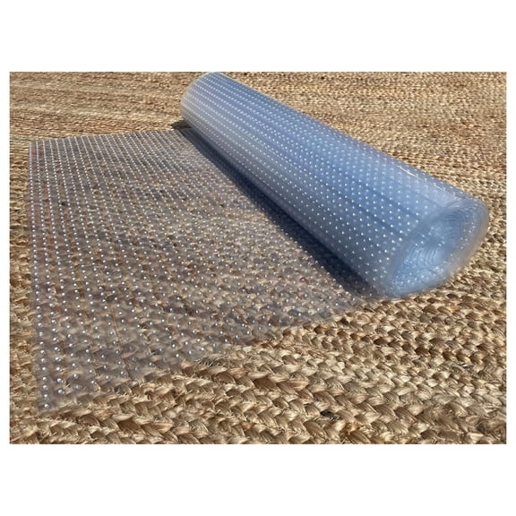 Clear Vinyl Plastic Premium Deluxe PVC Ribbed Pattern Floor Runner Protector for Carpet (27" Wide)
