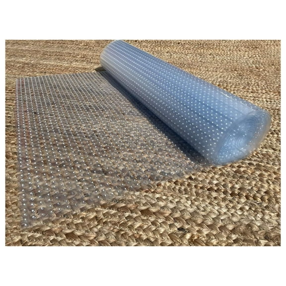 Clear Vinyl Plastic Premium Deluxe PVC Ribbed Pattern Floor Runner Protector for Carpet (27" Wide)