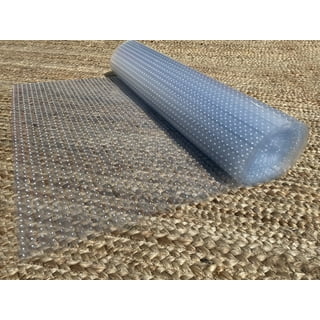 Clear Plastic Vinyl Rug Protector Cover Area Rugs Clear Vinyl Plastic Floor  Mat, 20 18 16 14 12 10 8 6 4 2 Ft Wide Non-Skid Transparent Carpet