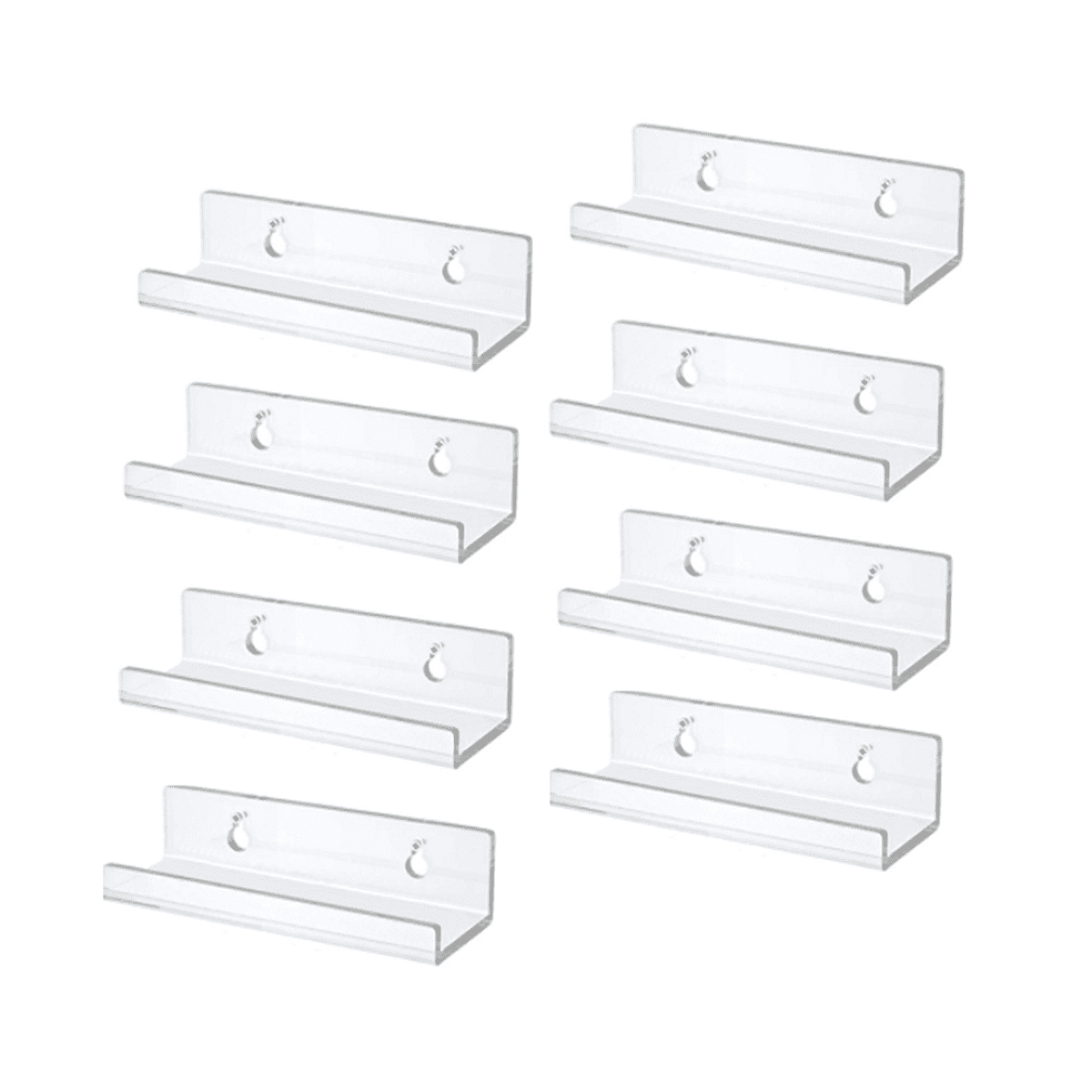 Clear Vinyl Record Shelf Wall Mount 8 Pack, Acrylic Album Display