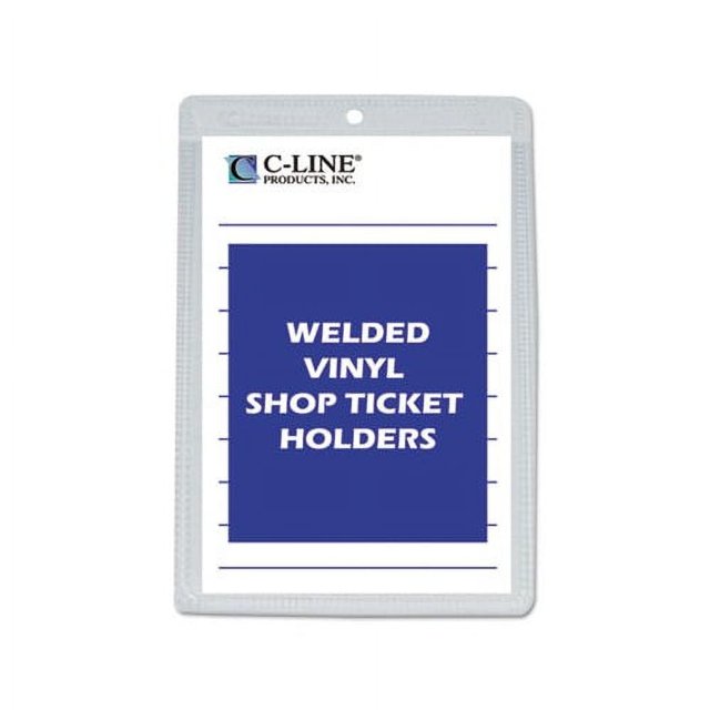Clear Vinyl Shop Ticket Holders Both Sides Clear, 25 Sheets, 5 x 8, 50