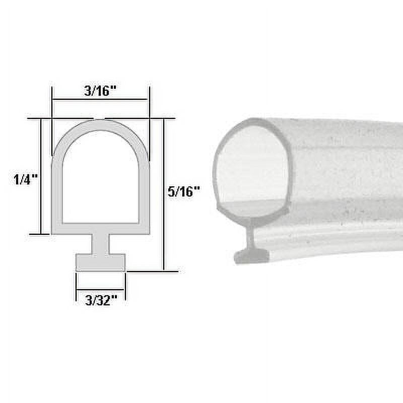 Clear Vinyl Shower Door Bulb Seal 20ft long