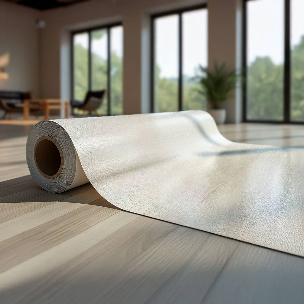 Clear Vinyl Sticker Roll in Pro Slip Resistant Grade | Non-Slip, Peel & Stick, Waterproof, Removable Vinyl Flooring Roll - 48 in, 168 in