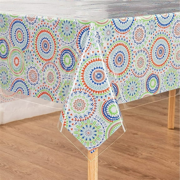 Clear Vinyl Tablecloth Protector Waterproof/Oil-Proof Plastic Rectangle Transparent Sheet Table Cover Square Table Cover for Indoor Outdoor Dining Table Use 1-4 pcs