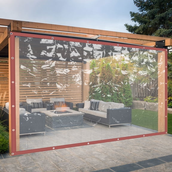 Clear Vinyl Tarp for Patio Outdoor Clear Rainproof Curtain PVC 8x16FT 2.5*5m