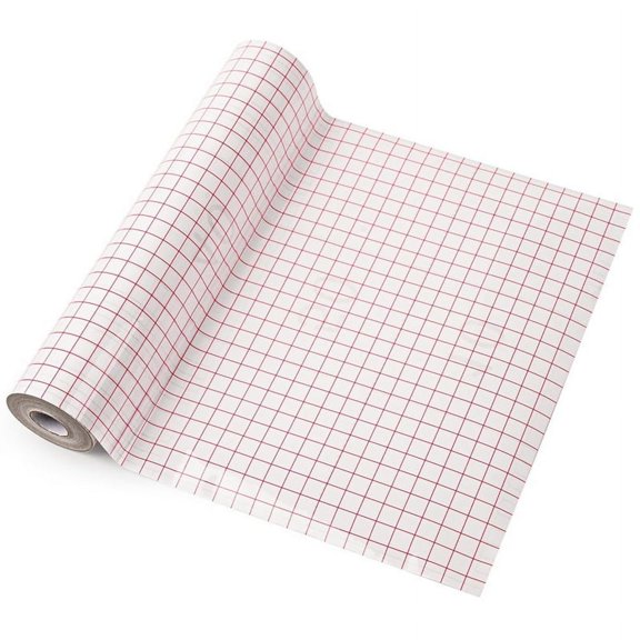 Clear Vinyl Transfer Paper Tape Roll-Red Alignment Grid Clear,Transfer Paper for Silhouette Cameo (12Inch X 50 Ft)