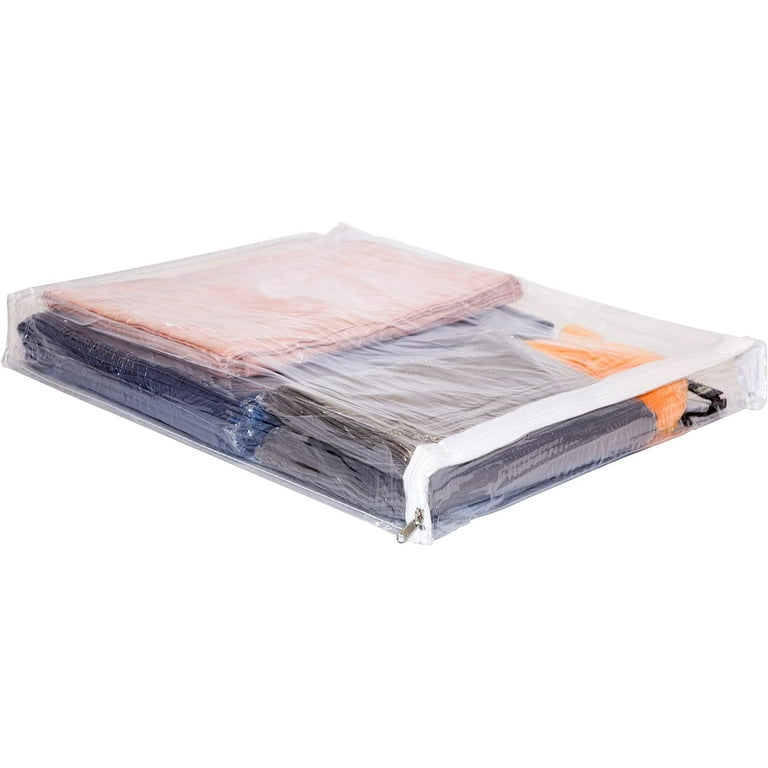 10-Pack Heavy Duty Vinyl Zippered Storage Bags Clear 15 x 18 x 2