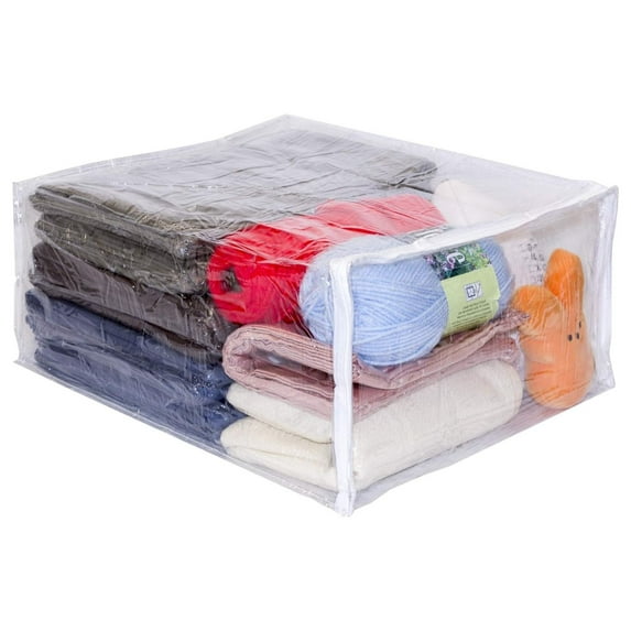 Clear Vinyl Zippered Storage Bags 15 x 18 x 8 Inch 10-Pack