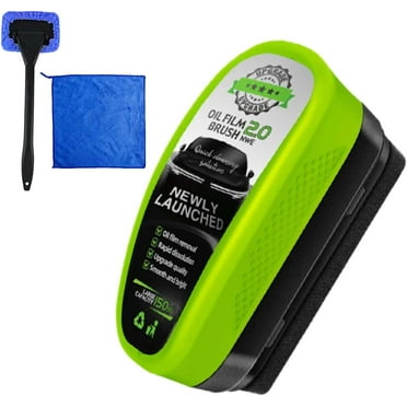 Clear Vision Glass Cleaner, Clearvision Car Windshield Cleaner, Oil Film Remover Brush for Car, Prevents Rain and Fog Cleaning Glass Brush (1 SET)