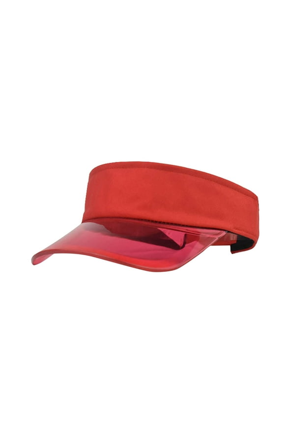 Clear Visor, Audhol Fashion Women Solid Color Sun Protection Topless Transparent Baseball Visor Cap Poker Visor Red One Size