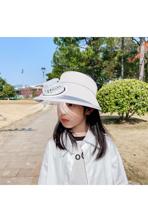 Clear Visor Fan Hat, Translucent Wide Brim Sun Hat with USB Rechargeable Fan, Cooling Cap for Women – Outdoor Gardening