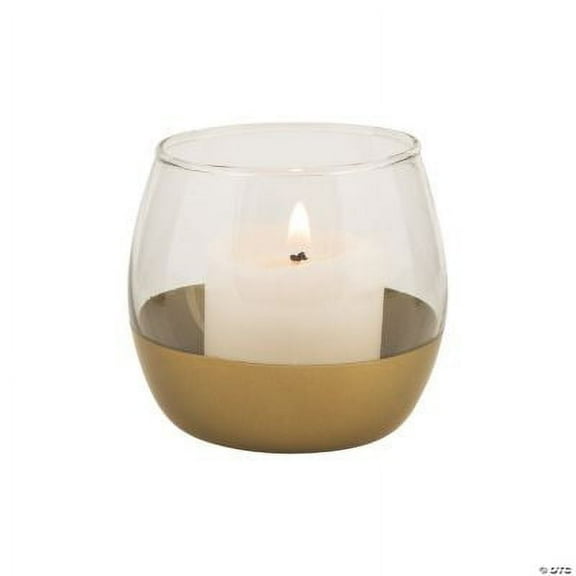 Clear Votive Candle Holders w/Gold Base, Party & Gift, Home Decor, 6 Pcs