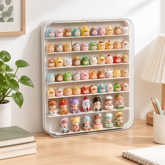 Clear Wall-Mounted Mini Figure Display Case for Collectibles Under 1.57 Inches